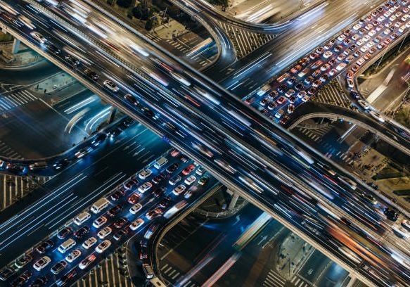 Aerial View of Beijing Traffic Jam