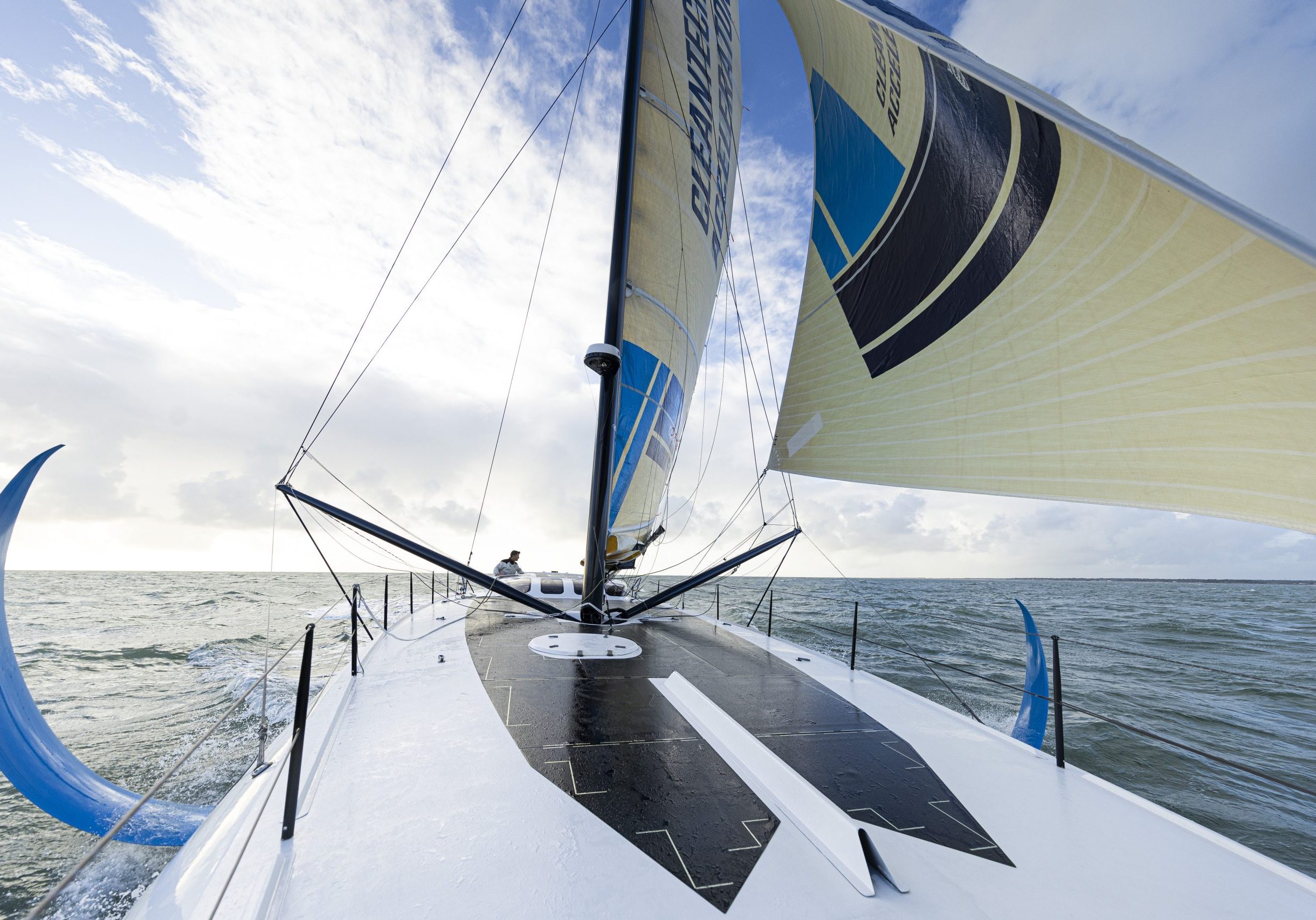 31st October 2023. Pictures of yachtsman Phil Sharp onboard his new IMOCA Open60 ‘OceansLab’ 
Credit - Lloyd Images